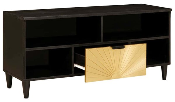 TV szekrény Fekete és Arany 100 x 33 x 46 cm Szerelt Fa