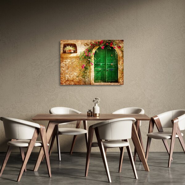 Egy régi ajtó képe (üvegen) (70x50 cm)
