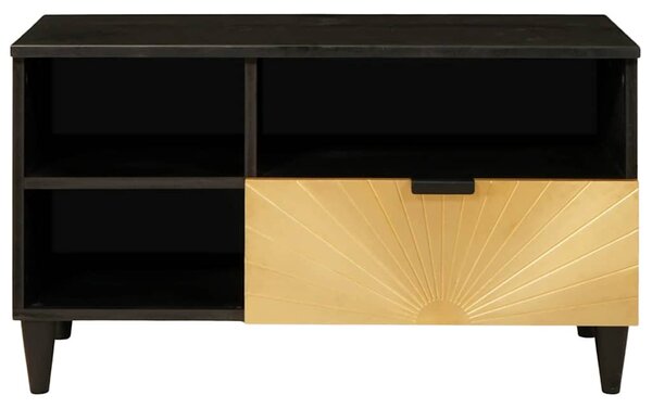 TV szekrény Fekete és Arany 80 x 33 x 46 cm Szerelt Fa