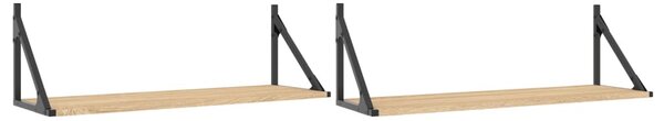 2 db sonoma tölgyfa fali polc 80 x 25 x 25,5 cm