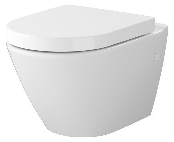 Cersanit Mesto Oval wc csésze lassú záródású ülőkével függesztett igen fehér fényes S701-791