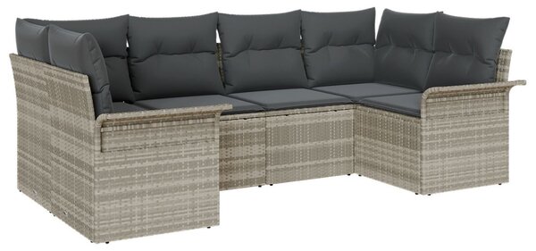 Kerti Kanapé Szett tárolóval 6 pcs Világosszürke Poli rattan