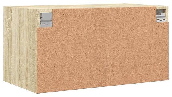 2 db sonoma tölgy színű faliszekrény üvegajtókkal 68,5x37x35 cm