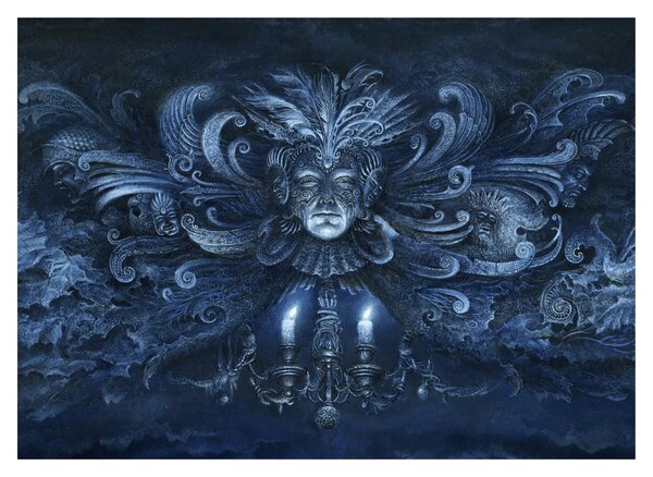 Kép - sötét barokk (üvegen) (70x50 cm)