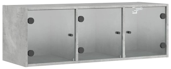 Betonszürke faliszekrény üvegajtókkal 102 x 37 x 35 cm