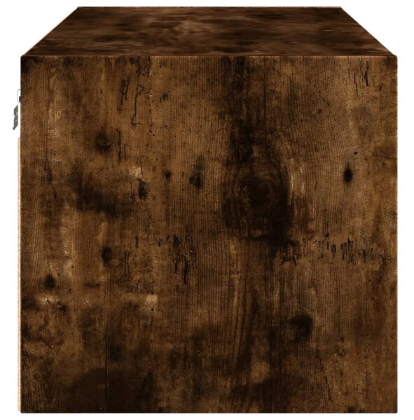 Füstös tölgy színű faliszekrény üvegajtókkal 102 x 37 x 35 cm