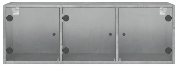Betonszürke faliszekrény üvegajtókkal 102 x 37 x 35 cm