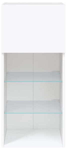 2 db fehér TV-szekrény LED-világítással 40,5 x 30 x 90 cm