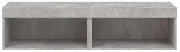 2 db betonszürke TV-szekrény LED-világítással 60 x 30 x 30 cm