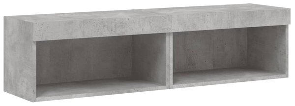 2 db betonszürke TV-szekrény LED-világítással 60 x 30 x 30 cm