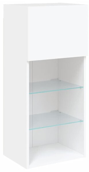 2 db fehér TV-szekrény LED-világítással 40,5 x 30 x 90 cm
