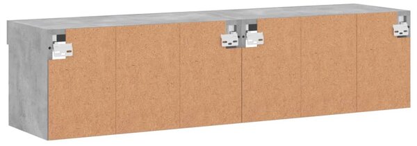 2 db betonszürke TV-szekrény LED-világítással 60 x 30 x 30 cm
