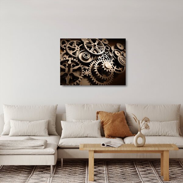 Kép - Óra alkatrészek (üvegen) (70x50 cm)