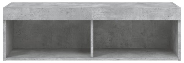 Betonszürke TV-szekrény LED-világítással 100 x 30 x 30 cm