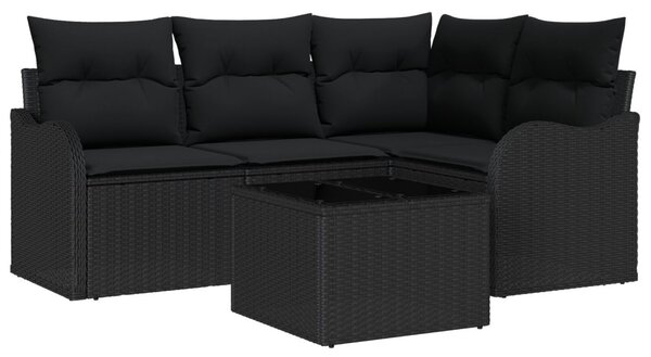 Kerti Kanapé Szett tárolóval 5 pcs Bézs polirattan