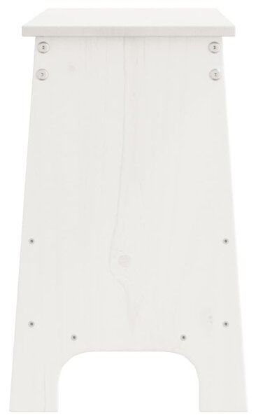 Tömör fenyőfa előszobai pad fehér 100 x 28 x 45 cm