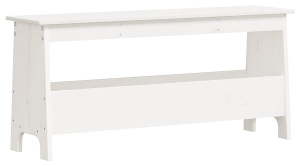 Tömör fenyőfa előszobai pad fehér 100 x 28 x 45 cm