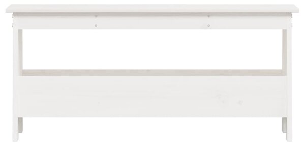 Tömör fenyőfa előszobai pad fehér 100 x 28 x 45 cm