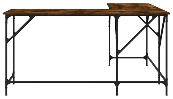 Füstös tölgy színű szerelt fa íróasztal 149x149x75 cm