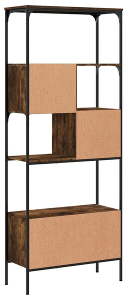 5 szintes füstös tölgy szerelt fa könyvespolc 76x33x188,5 cm