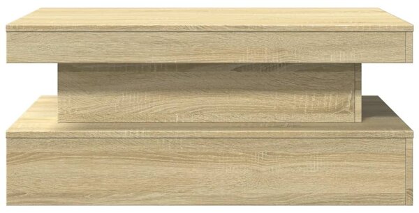 Sonoma tölgy színű dohányzóasztal LED-lámpákkal 90x50x40 cm
