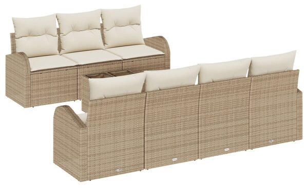 Kerti Kanapé Szett párnával tárolóval 8 pcs Beige és krém