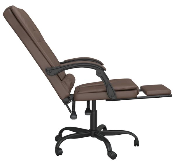 Barna műbőr dönthető irodai masszázsszék