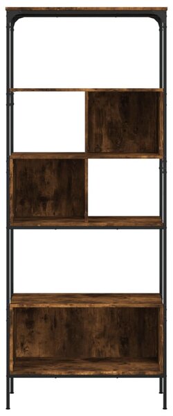 5 szintes füstös tölgy szerelt fa könyvespolc 76x33x188,5 cm