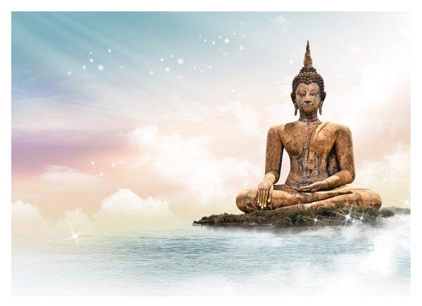 Kép - Buddha vigyáz a földre (üvegen) (70x50 cm)