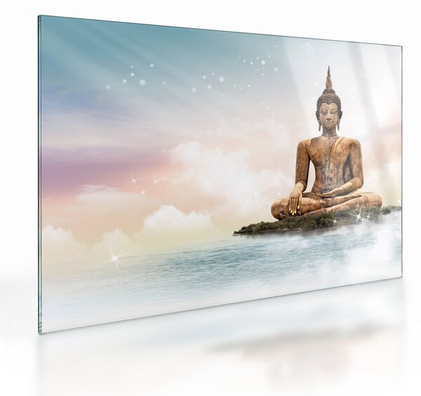 Kép - Buddha vigyáz a földre (üvegen) (70x50 cm)