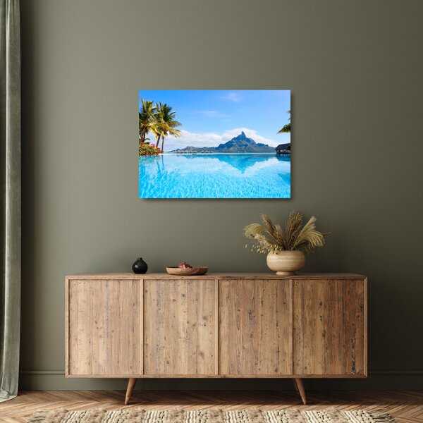 Kép - Bora-Bora, francia Polinézia (üvegen) (70x50 cm)