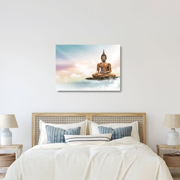 Kép - Buddha vigyáz a földre (üvegen) (70x50 cm)