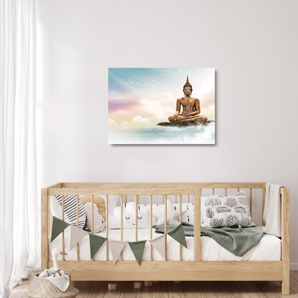 Kép - Buddha vigyáz a földre (üvegen) (70x50 cm)