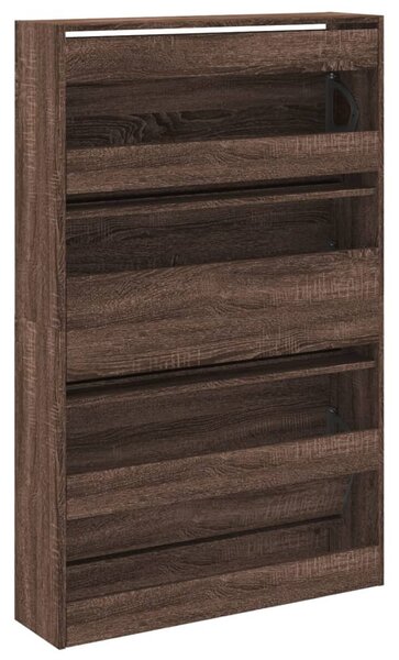Barna tölgyszínű szerelt fa cipőszekrény 80 x 21 x 125,5 cm
