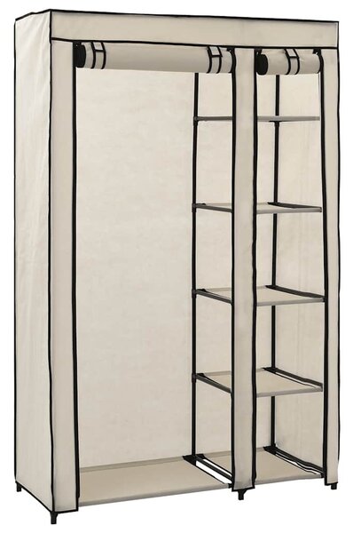 Krémszínű összecsukható szövet ruhásszekrény 110 x 45 x 175 cm