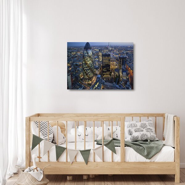 Kép - London esti panorámája (üvegen) (70x50 cm)