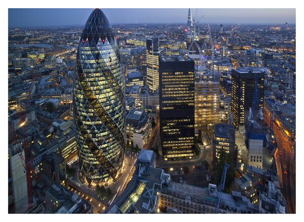 Kép - London esti panorámája (üvegen) (70x50 cm)