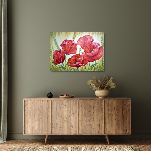 Kép - Pipacsvirágok (üvegen) (70x50 cm)