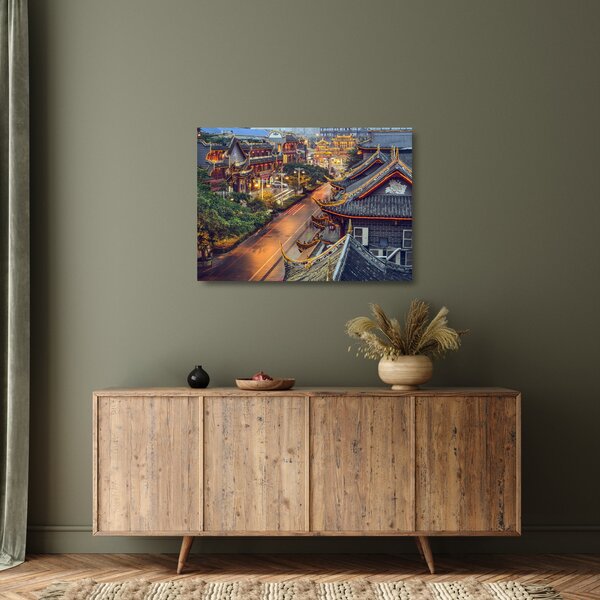 Kép - Qintai Road, Chengdu, Kína (üvegen) (70x50 cm)