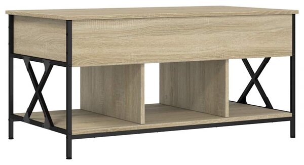 Sonoma tölgy szerelt fa és fém dohányzóasztal 100 x 55 x 50 cm