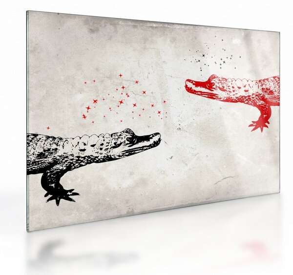 Kép - krokodilok (üvegen) (70x50 cm)