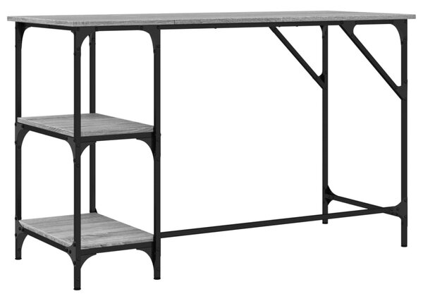 Szürke sonoma színű fém és szerelt fa íróasztal 120x50x75 cm
