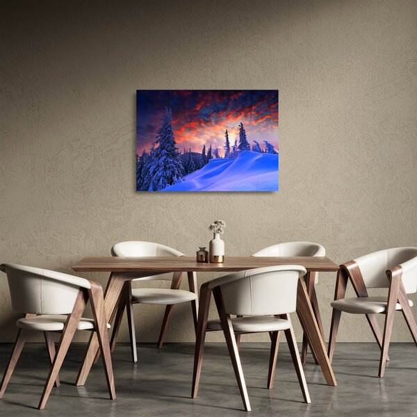 Kép - Téli szürkület (üvegen) (70x50 cm)