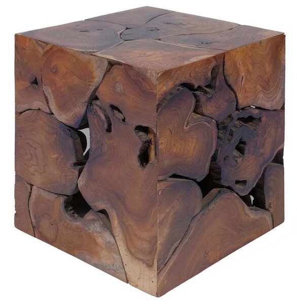 4 db barna tömör tikfa zsámoly 40x40x45 cm