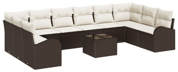 Kanapé Szett 11 db Barna [Szintetikus]: Polyrattan