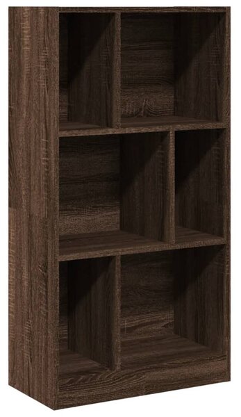 Barna tölgy színű szerelt fa könyvszekrény 57x28,5x107,5 cm