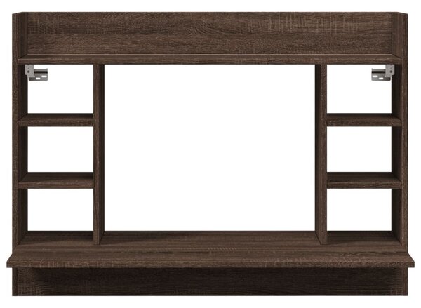 Barna tölgy színű szerelt fa fali íróasztal 105 x 48 x 75 cm