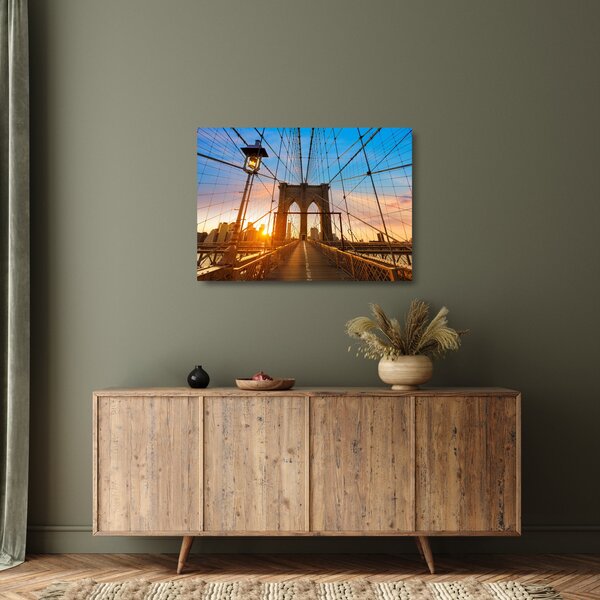 Kép - Brooklyn, híd, Manhattan, New York (üvegen) (70x50 cm)