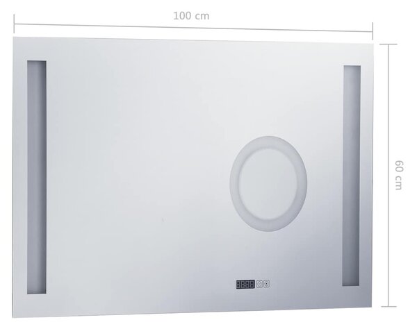 LED-es fürdőszobai falitükör érintésérzékelővel 100 x 60 cm