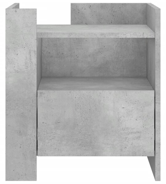 Betonszürke szerelt fa éjjeliszekrény 45 x 50 x 50 cm